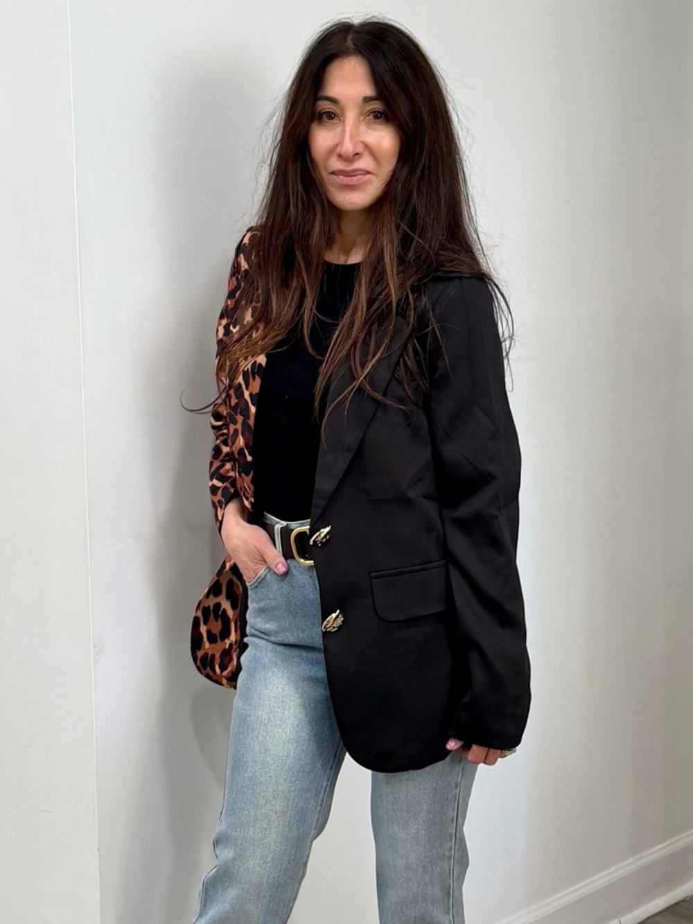 ShopEvelynne Leopard and Black Blazer